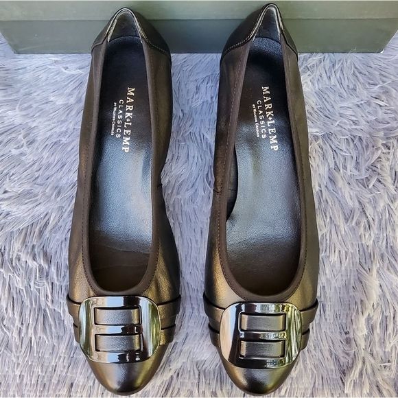 Mark Lemp Erica Black Nappa Kitten Heels - Picture 2 of 5